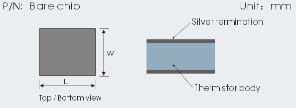 Puces de thermistance de la haute précision NTC avec la taille différente (puces nues) 0